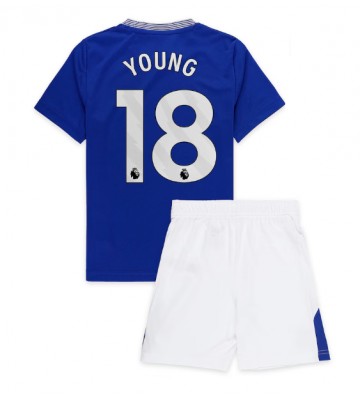 Everton Ashley Young #18 Primera Equipación Niños 2024-25 Manga Corta (+ Pantalones cortos)